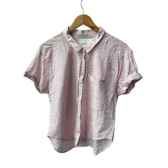 McGuire Button Down Shirt Pink Short Casual  Linen‎ Blend Summer Lightweight